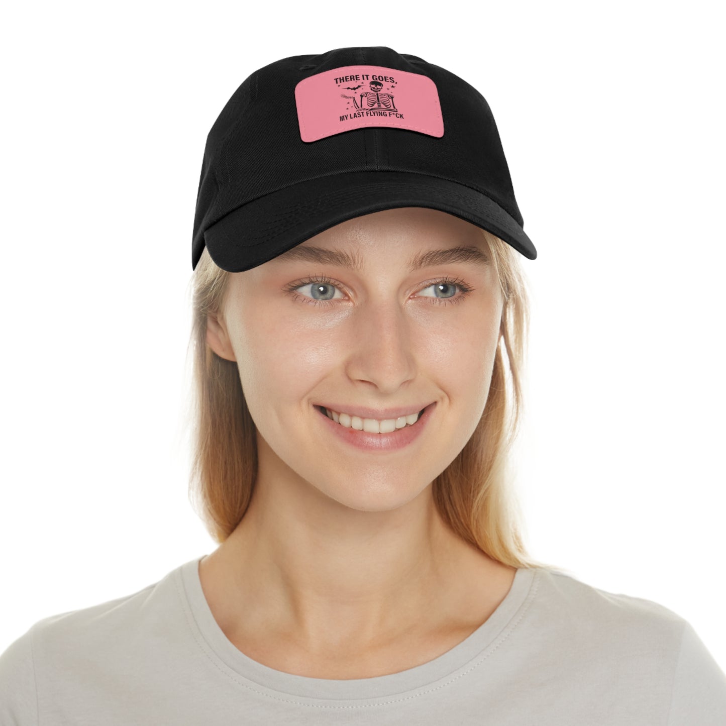 There It Goes My Last Flying Fuck | Dad Hat with Rectangular Leather Patch | Unisex Hat