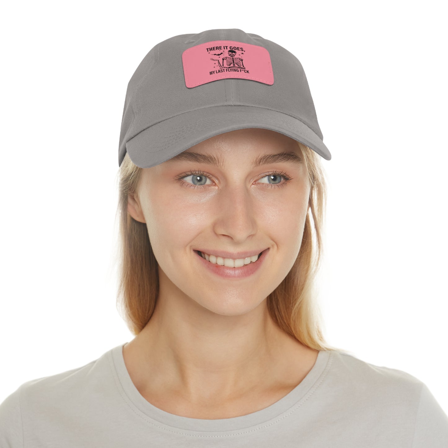 There It Goes My Last Flying Fuck | Dad Hat with Rectangular Leather Patch | Unisex Hat