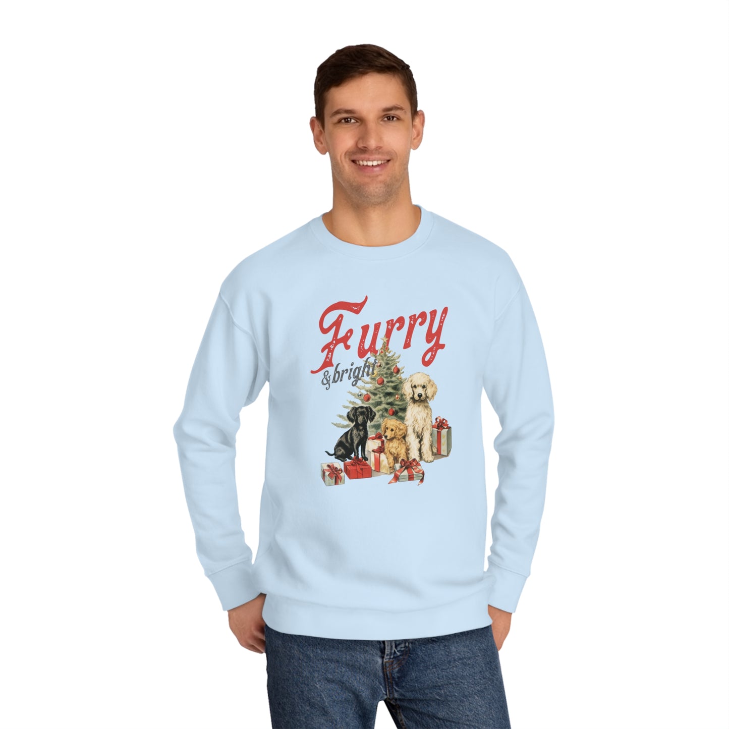 Furry & Bright | Unisex Christmas Crew Sweatshirt