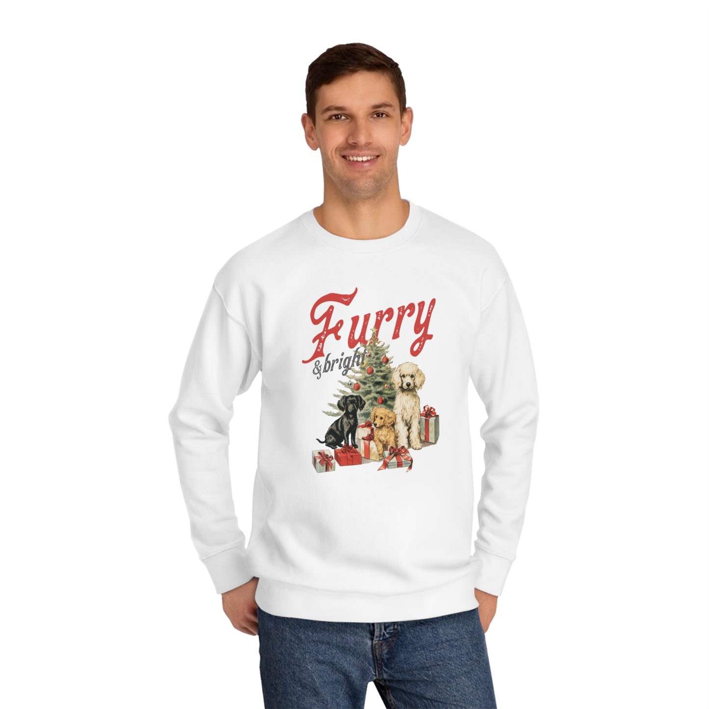 Furry & Bright | Unisex Christmas Crew Sweatshirt