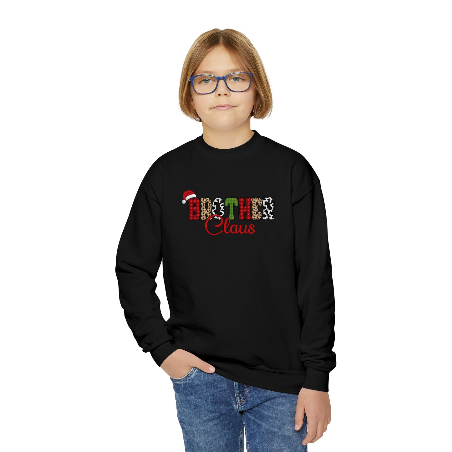 Brother Claus | Youth Crewneck Christmas Sweatshirt