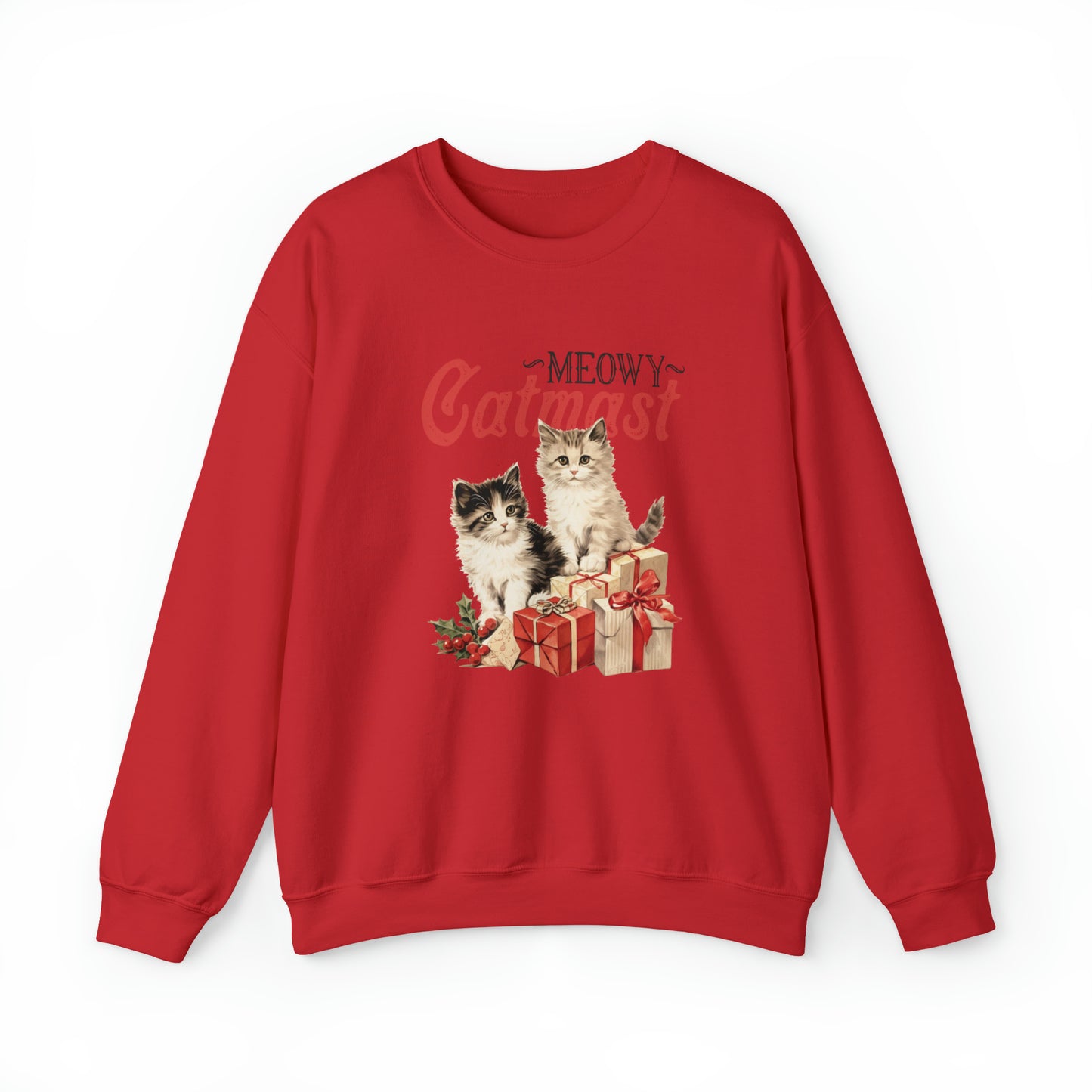 Moewy Catmas Crewneck Sweatshirt | Christmas Favorite Sweatshirt | Unisex Sizing