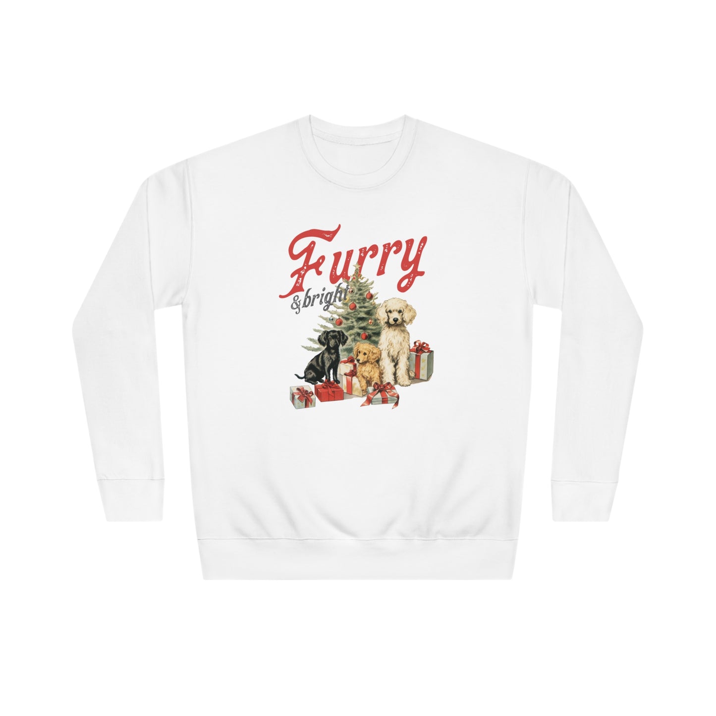 Furry & Bright | Unisex Christmas Crew Sweatshirt