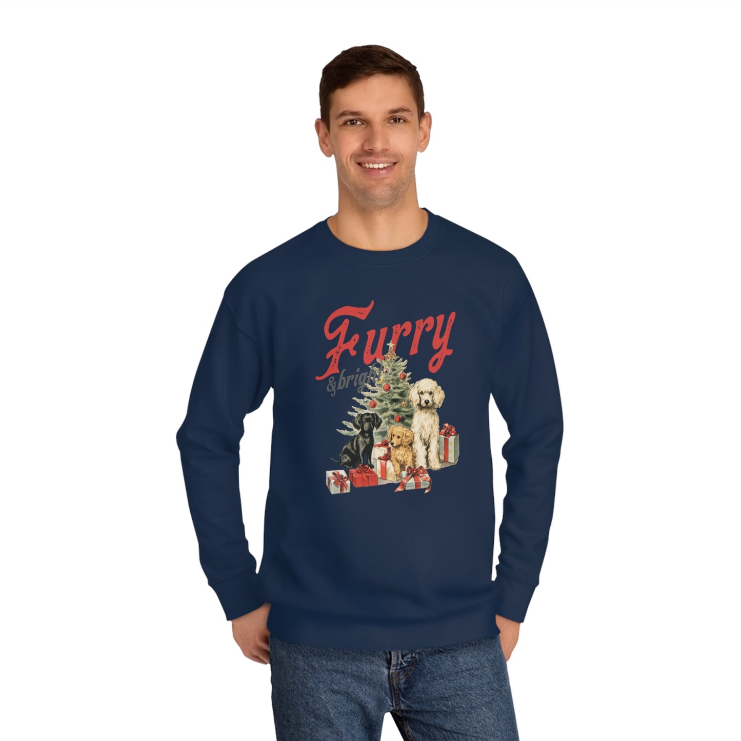 Furry & Bright | Unisex Christmas Crew Sweatshirt