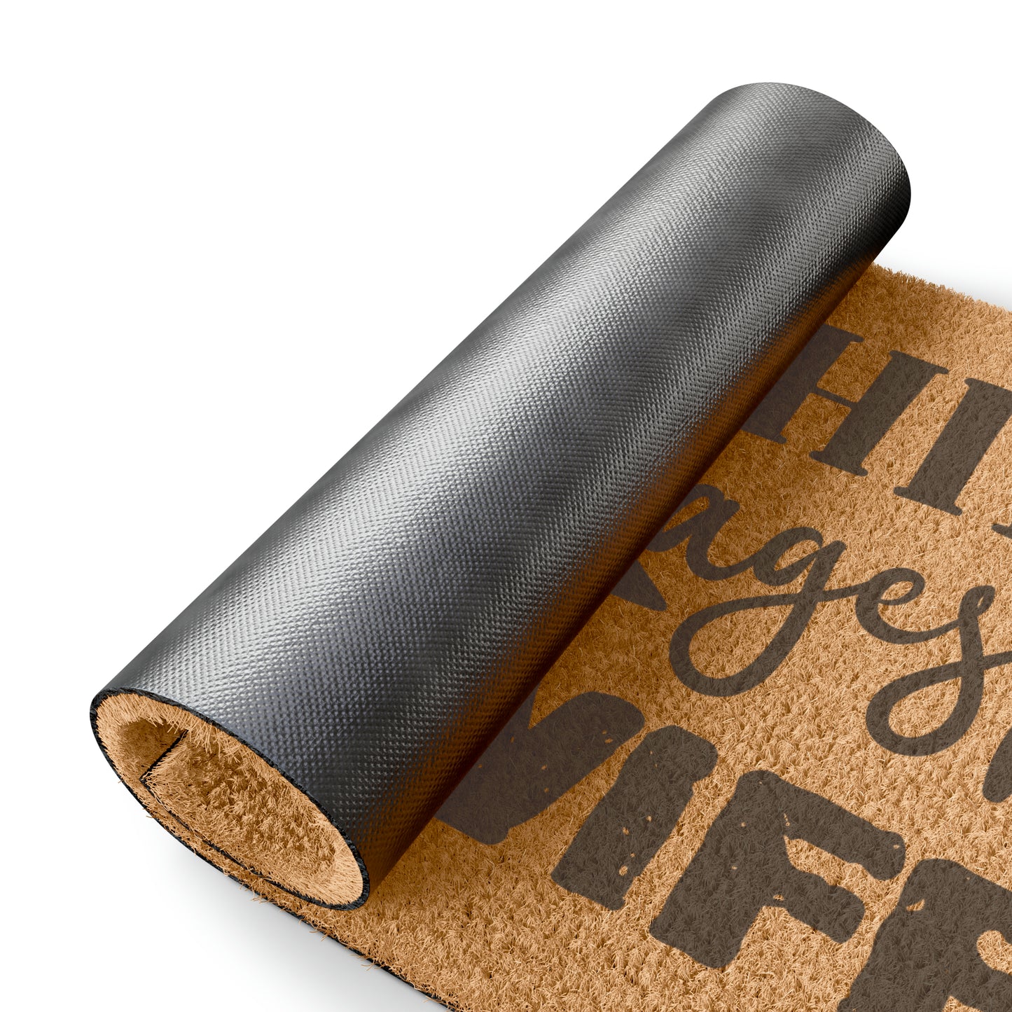 Please Hide Packages From Wife | Grade A Tufted Coir Coconut Fiber Doormat | Vinyl Backing Outdoor Mat