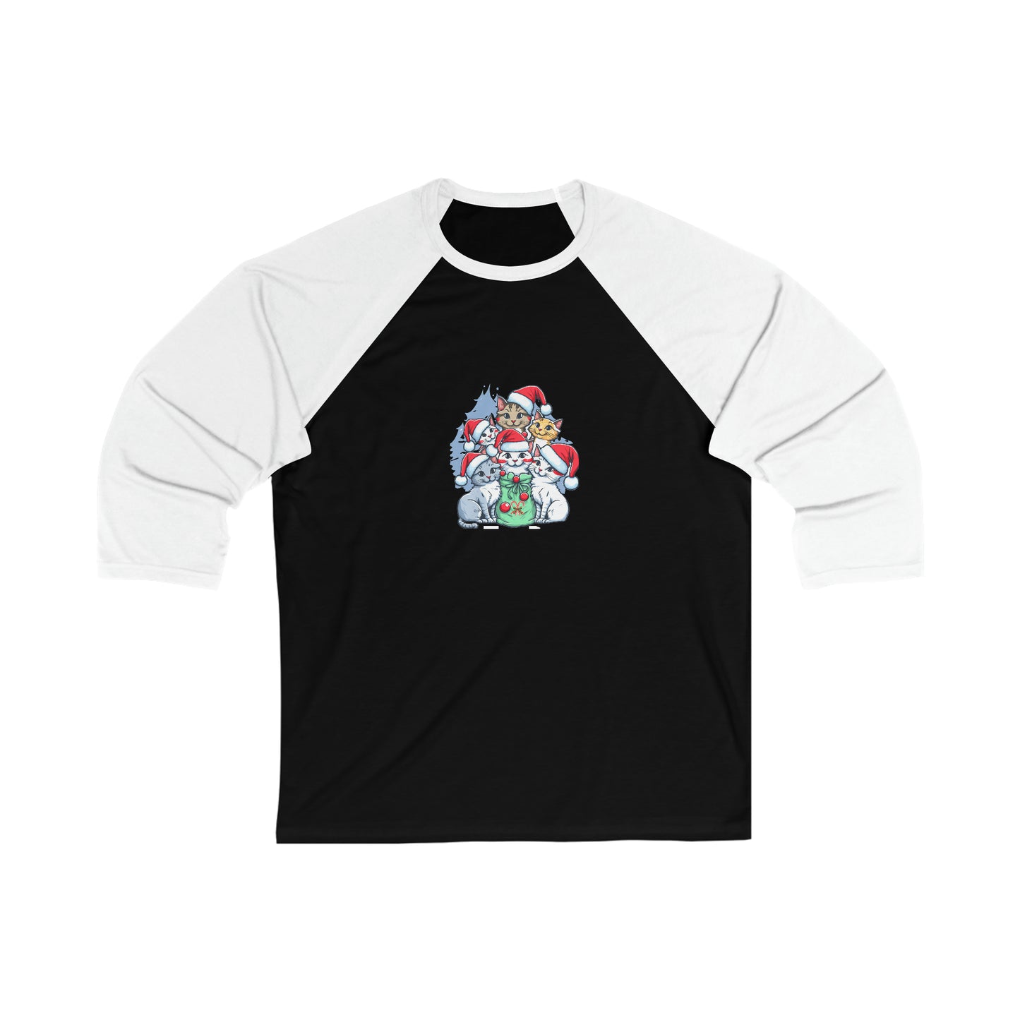 Merry Catmas 3\4 Sleeve Baseball Tee