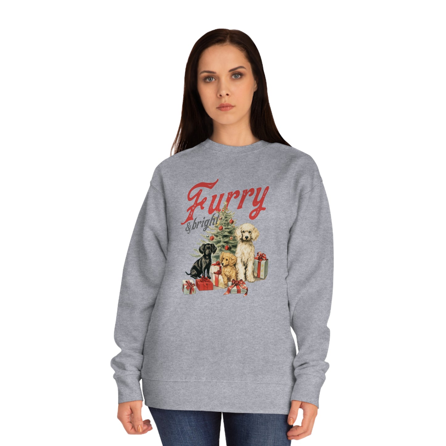 Furry & Bright | Unisex Christmas Crew Sweatshirt