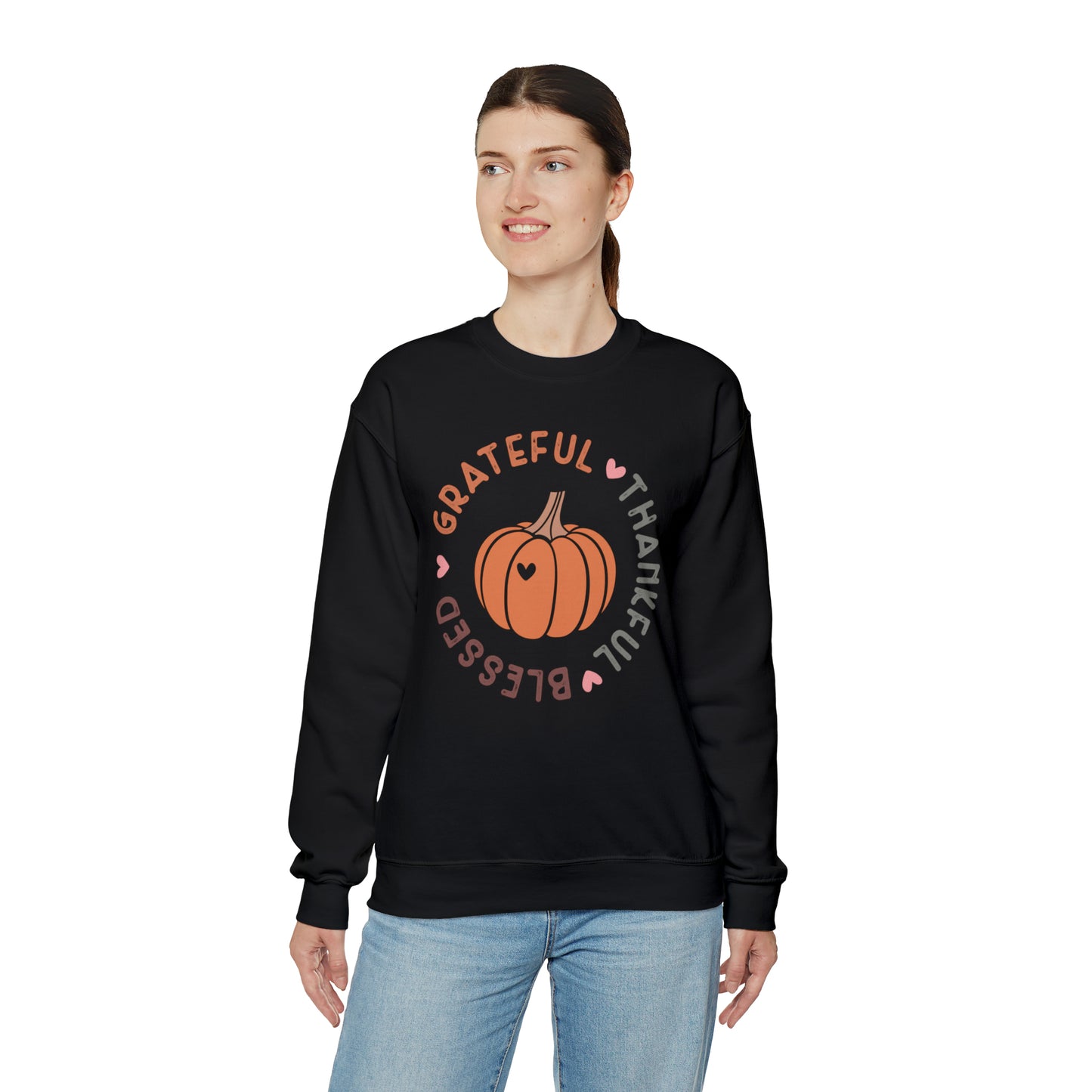 Grateful Thankful Blessed | Crewneck Sweatshirt | Thanksgiving Sweatshirt