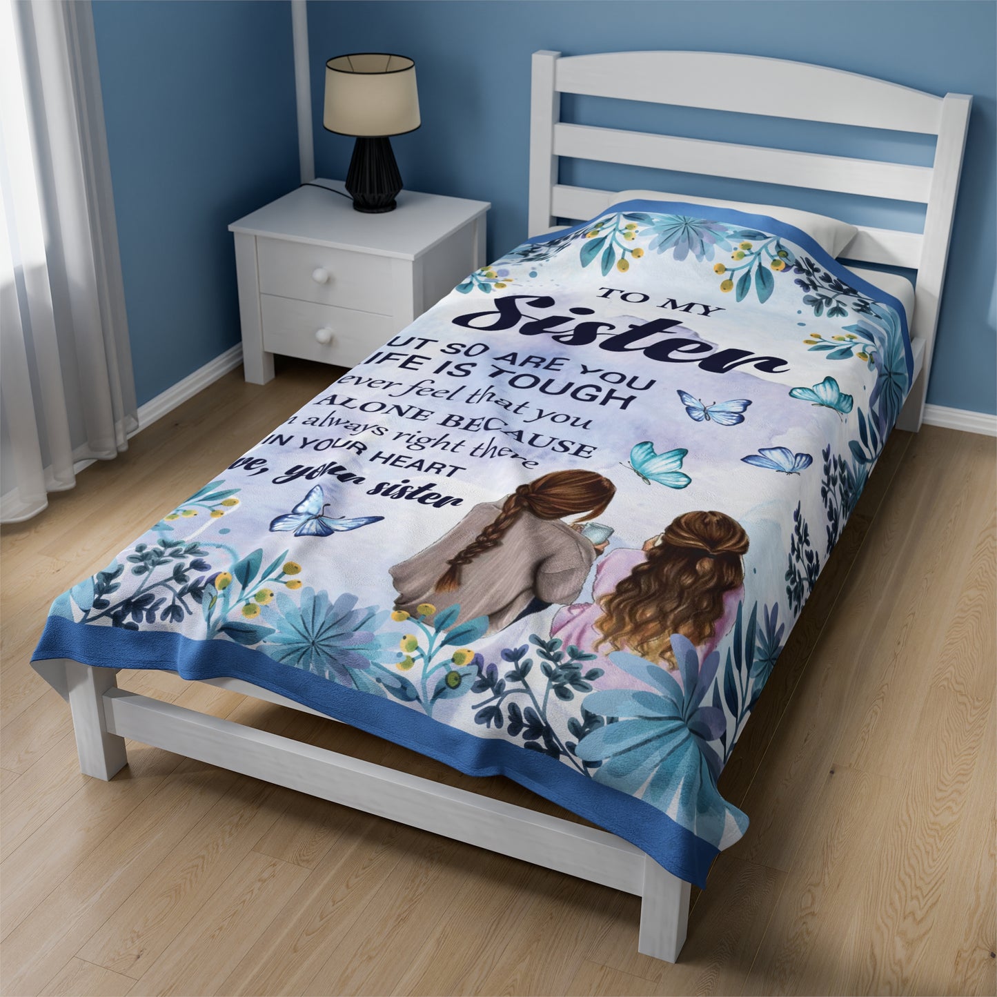 Unique To My Sister | Velveteen Plush Blanket | Perfect Sister Gift