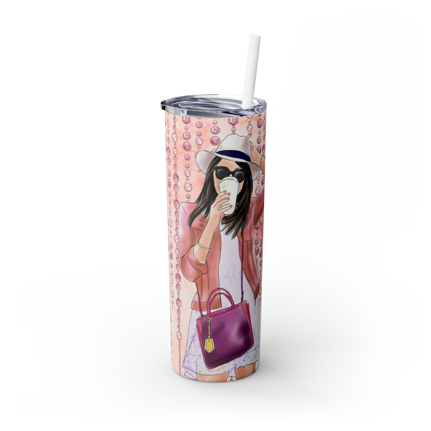 Hot Mama | Skinny Tumbler with Straw, 20oz | BPA -Free & Non - Toxic