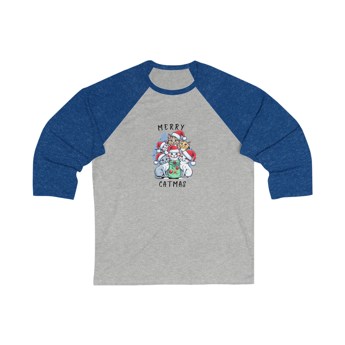 Merry Catmas 3\4 Sleeve Baseball Tee