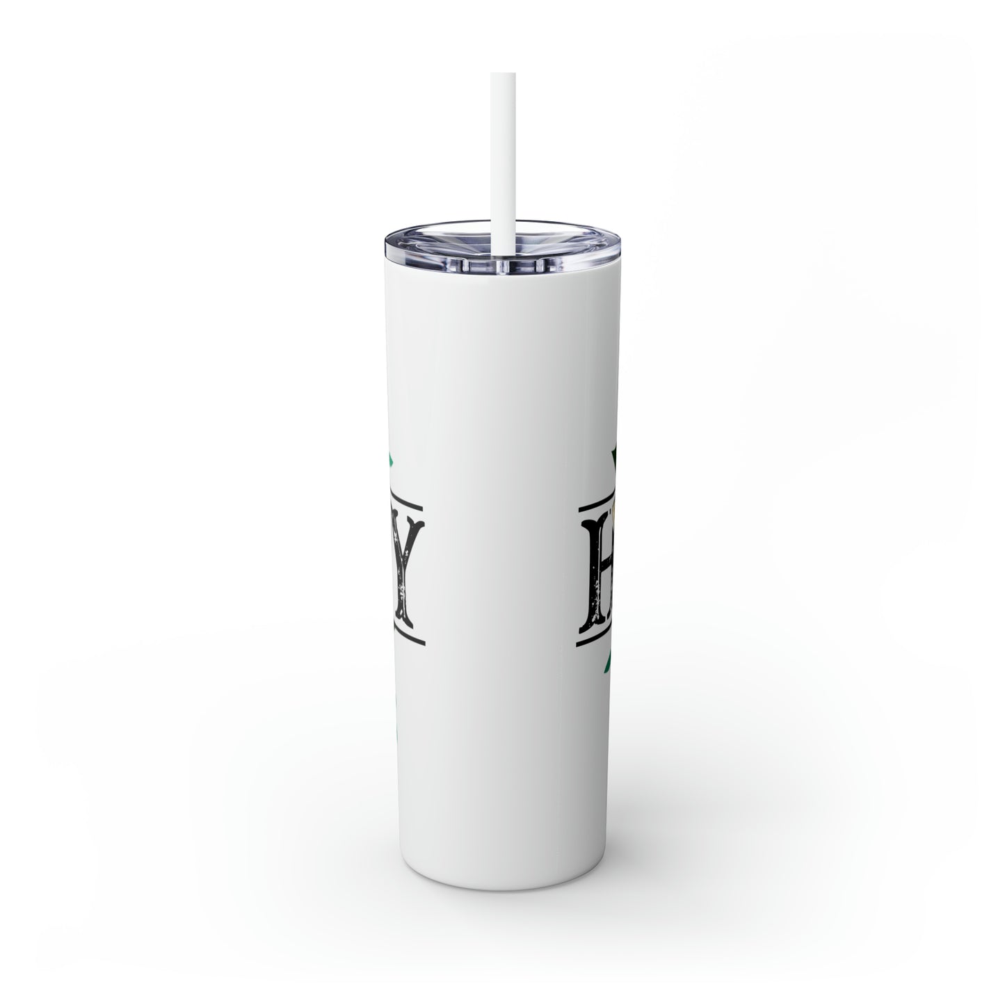 Be Happy | Skinny Tumbler with Straw, 20oz
