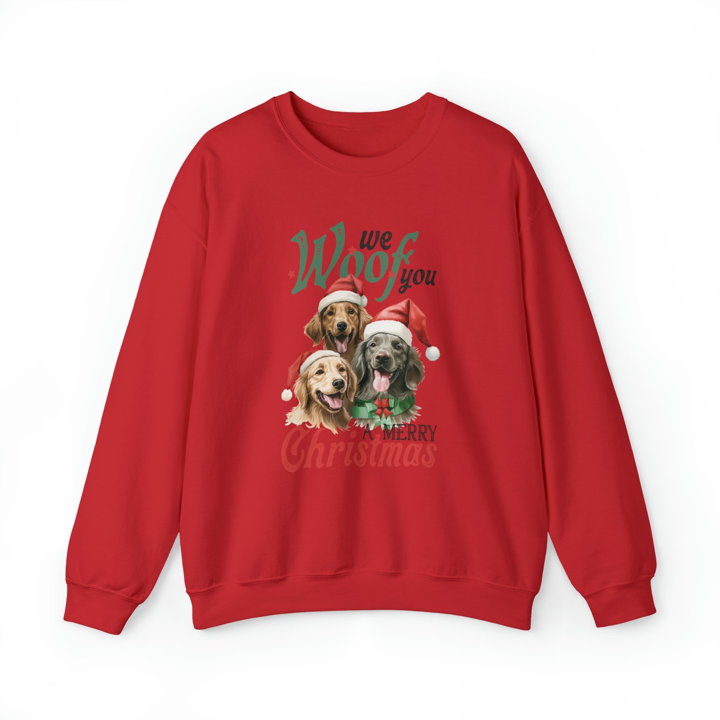 We Woof You A Merry Christmas | Crewneck Sweatshirt | Unisex Sizing Christmas Sweatshirt