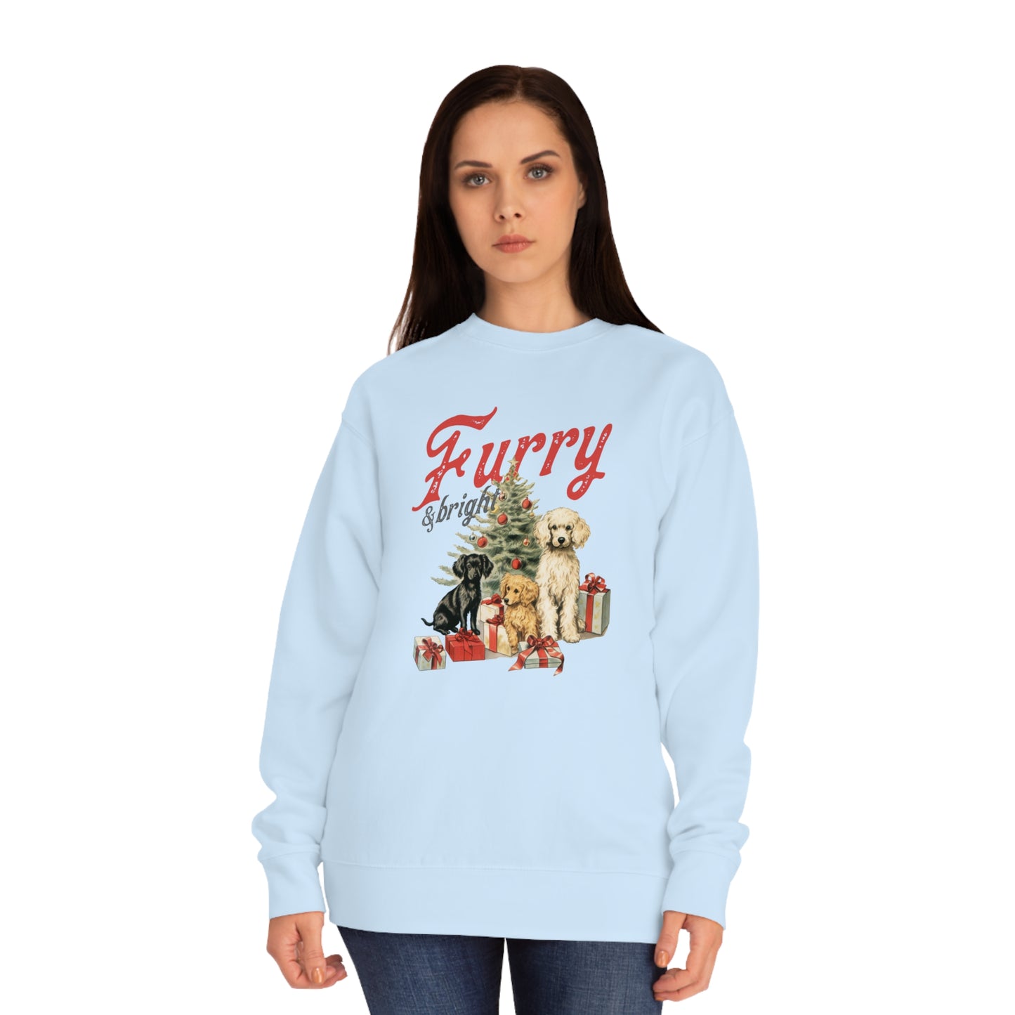 Furry & Bright | Unisex Christmas Crew Sweatshirt