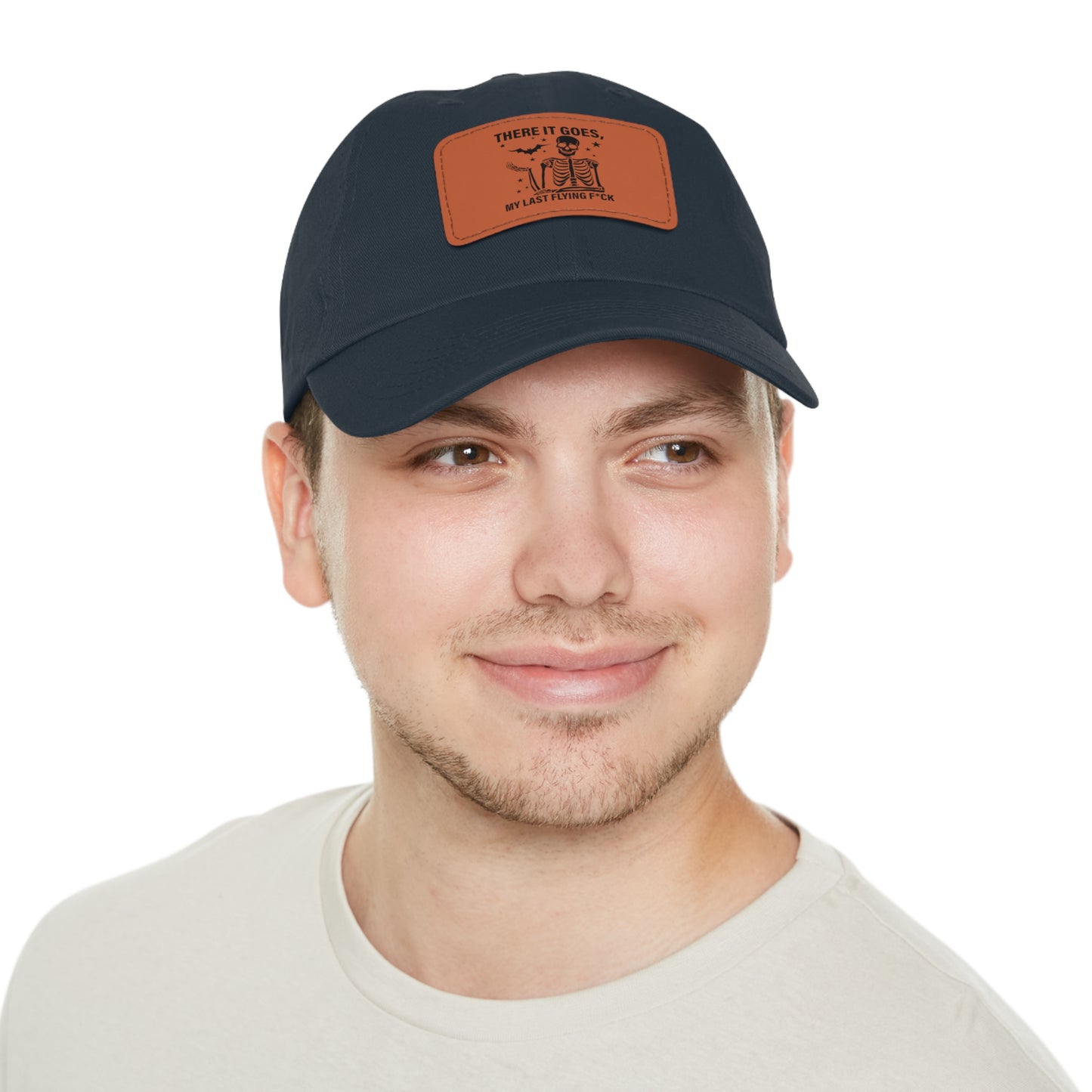 There It Goes My Last Flying Fuck | Dad Hat with Rectangular Leather Patch | Unisex Hat