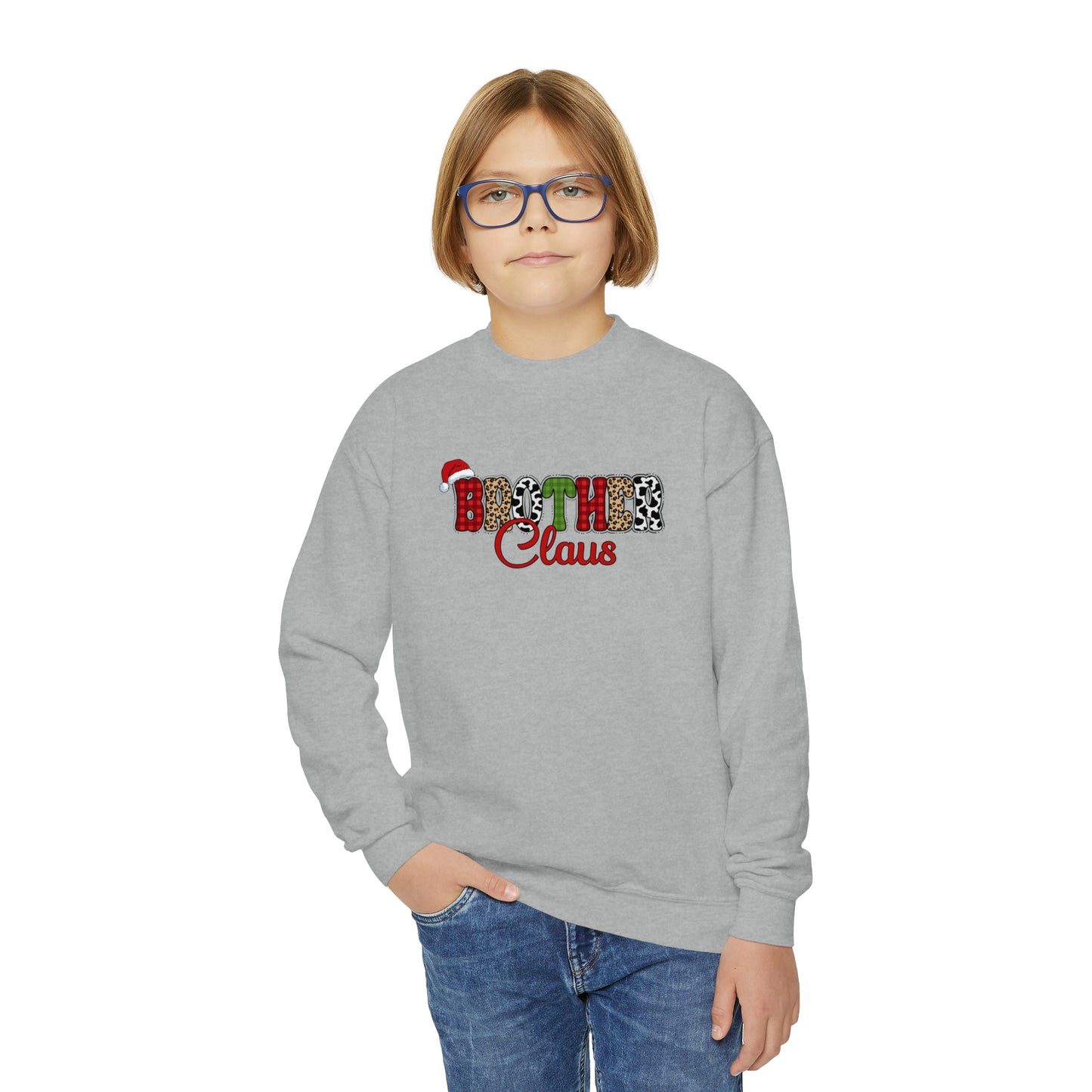 Brother Claus | Youth Crewneck Christmas Sweatshirt