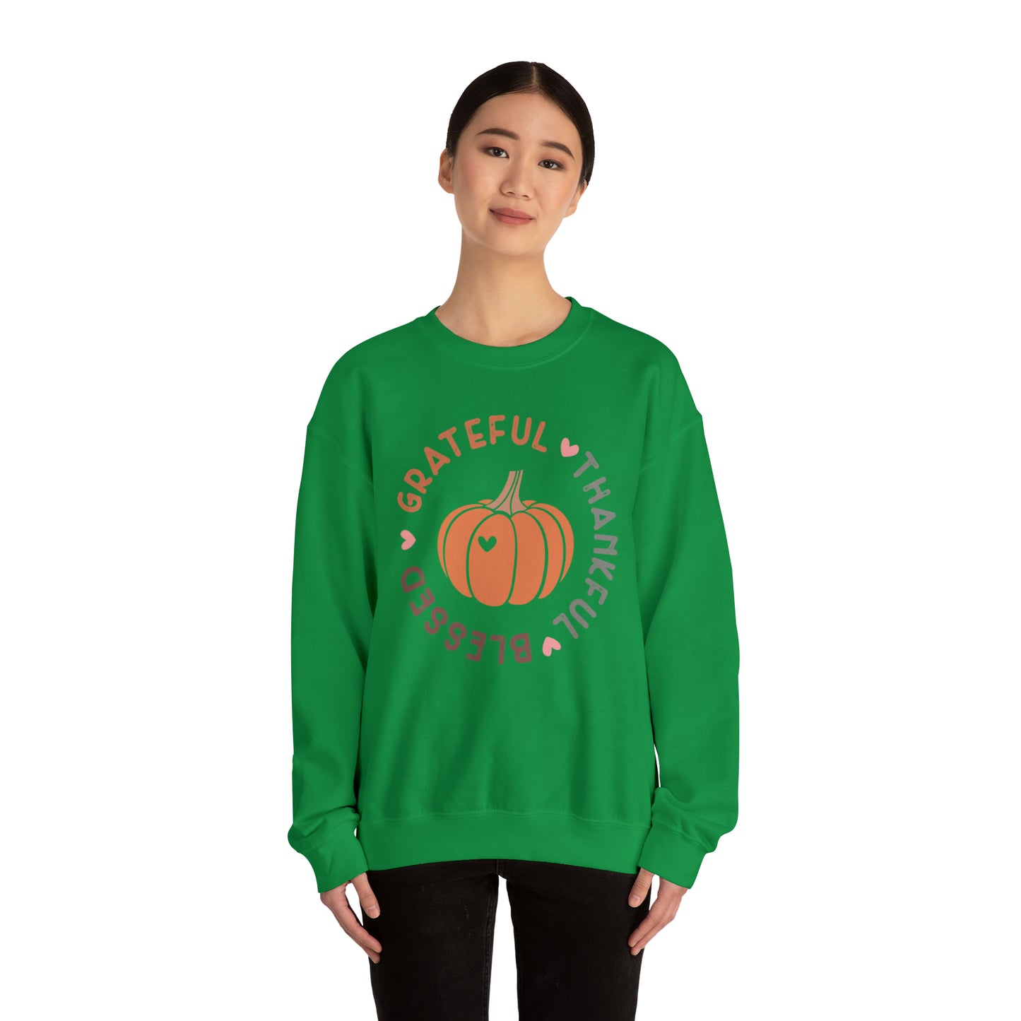 Grateful Thankful Blessed | Crewneck Sweatshirt | Thanksgiving Sweatshirt