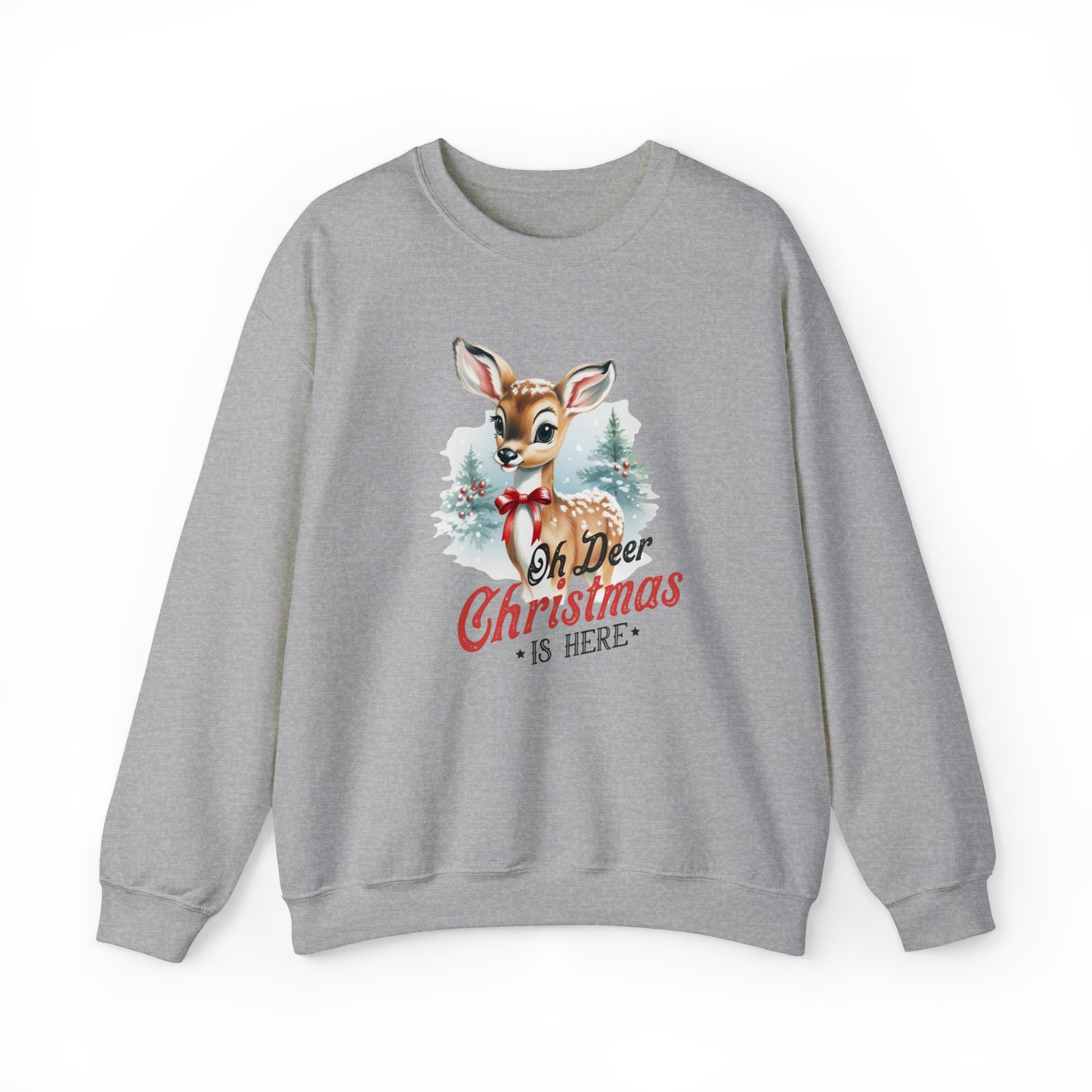 Oh Deer Its Christmas | Crewneck Sweatshirt | Unisex Sizing