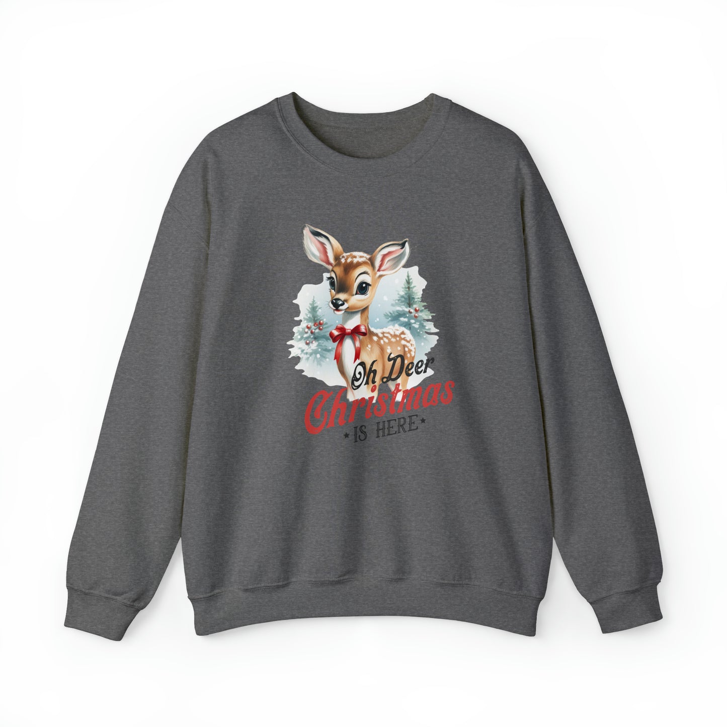 Oh Deer Its Christmas | Crewneck Sweatshirt | Unisex Sizing