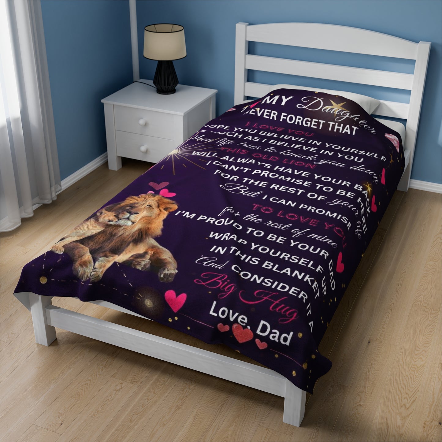 To My Daughter | Velveteen Plush Blanket | 60" x 80"