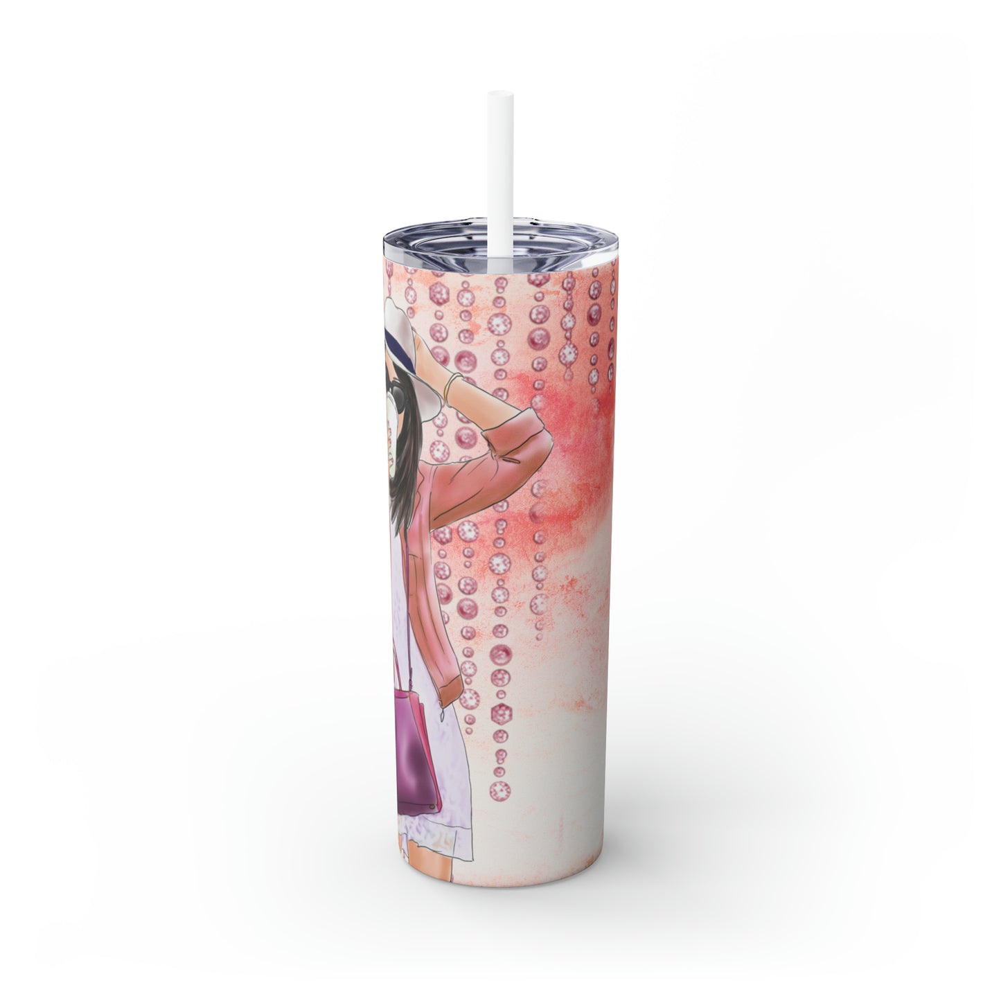 Hot Mama | Skinny Tumbler with Straw, 20oz | BPA -Free & Non - Toxic