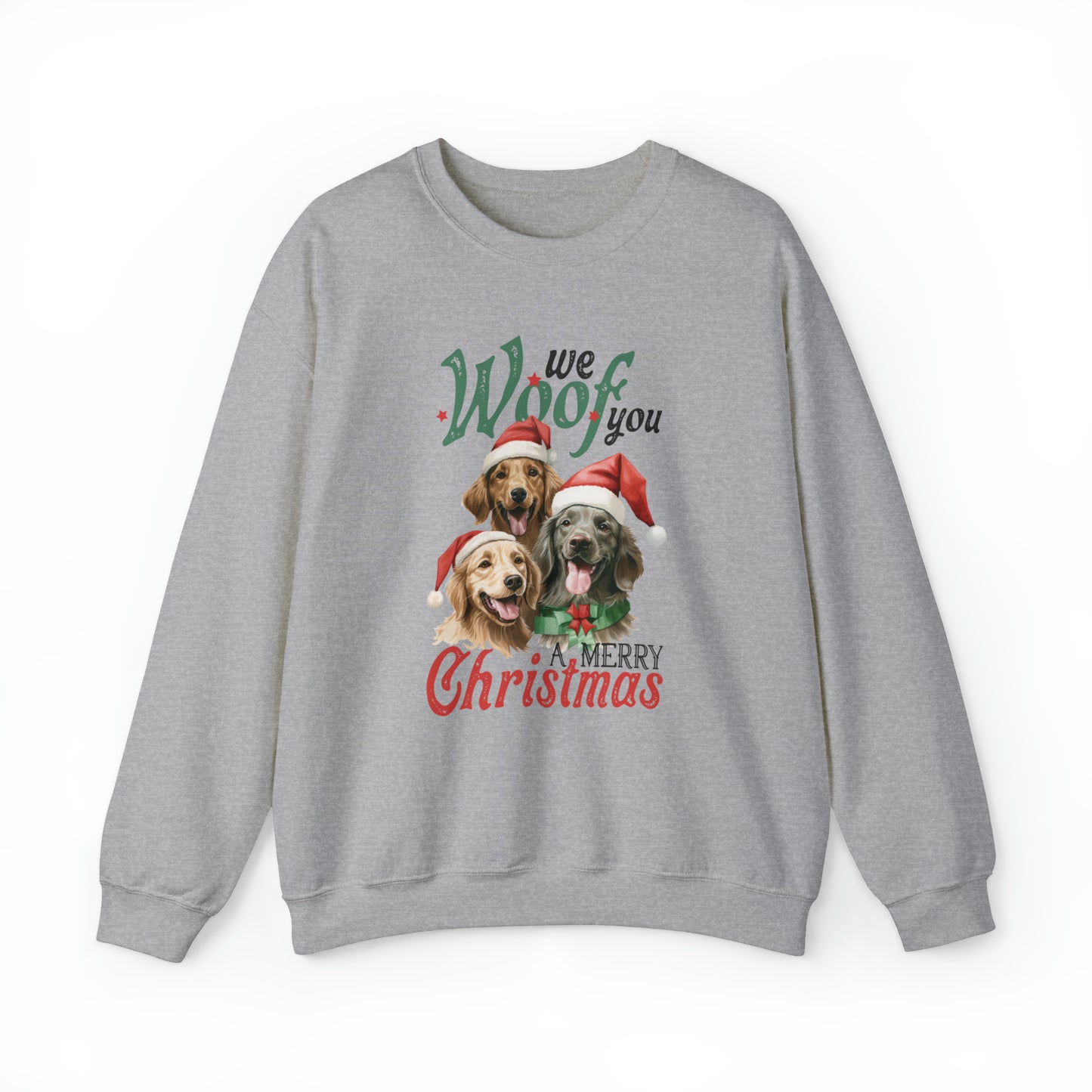 We Woof You A Merry Christmas | Crewneck Sweatshirt | Unisex Sizing Christmas Sweatshirt