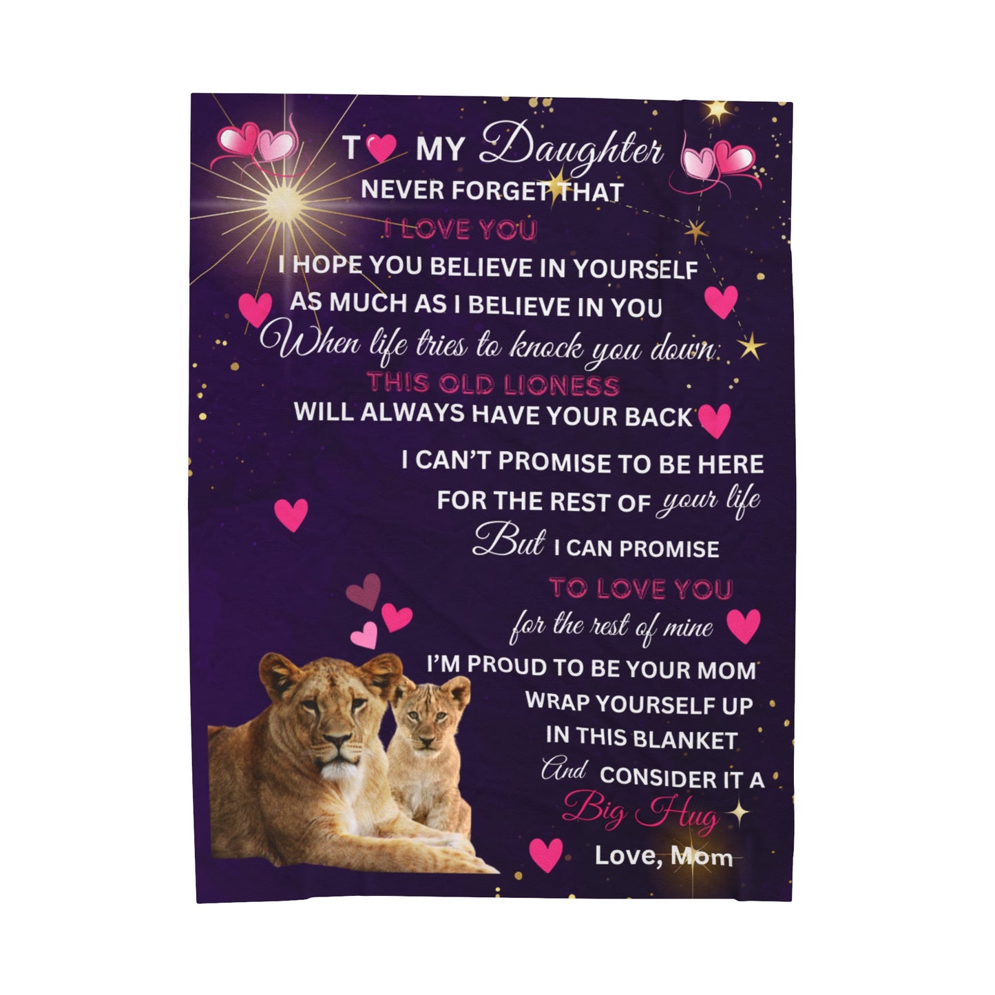 To My Daughter | Velveteen Plush Blanket | 60" x 80"