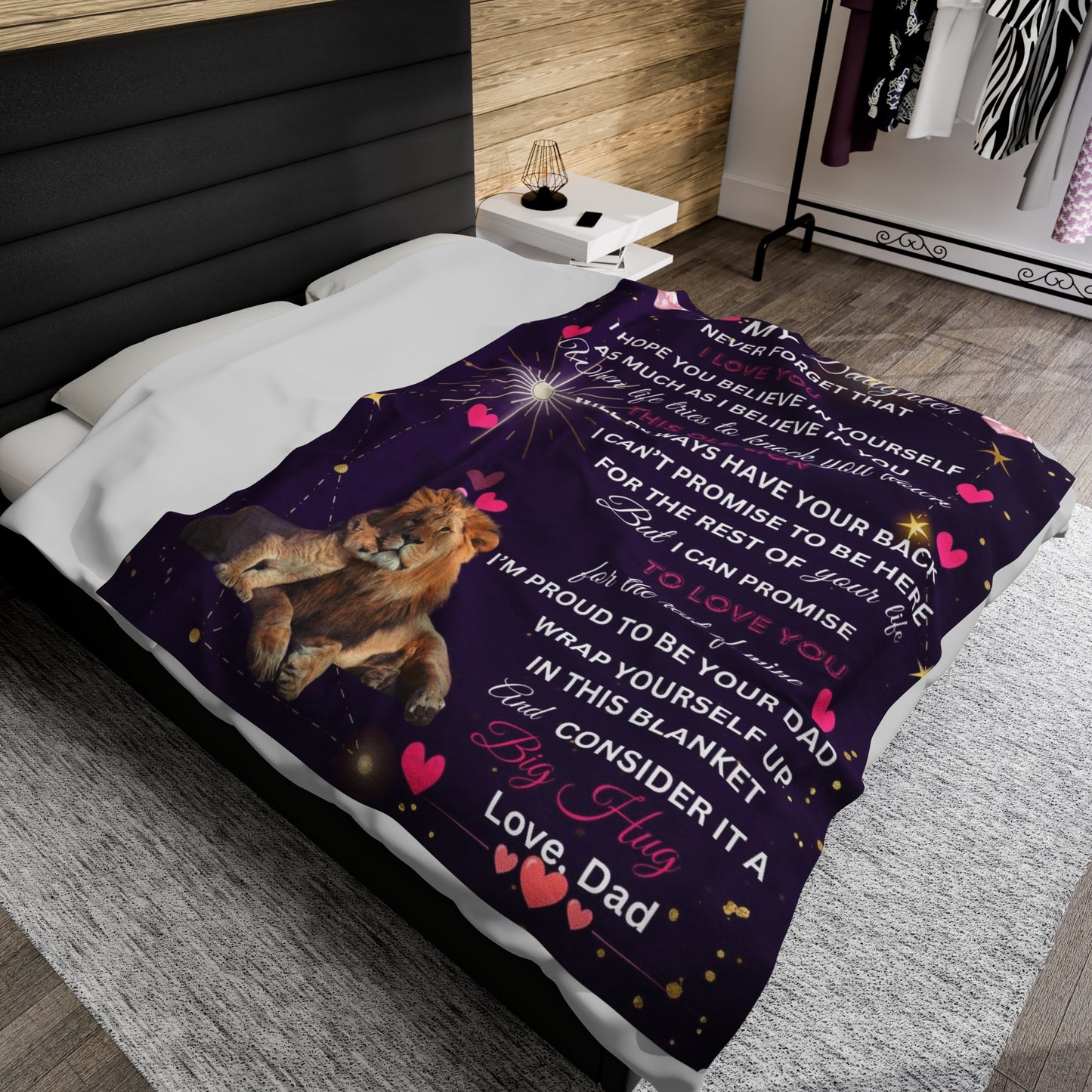 To My Daughter | Velveteen Plush Blanket | 60" x 80"