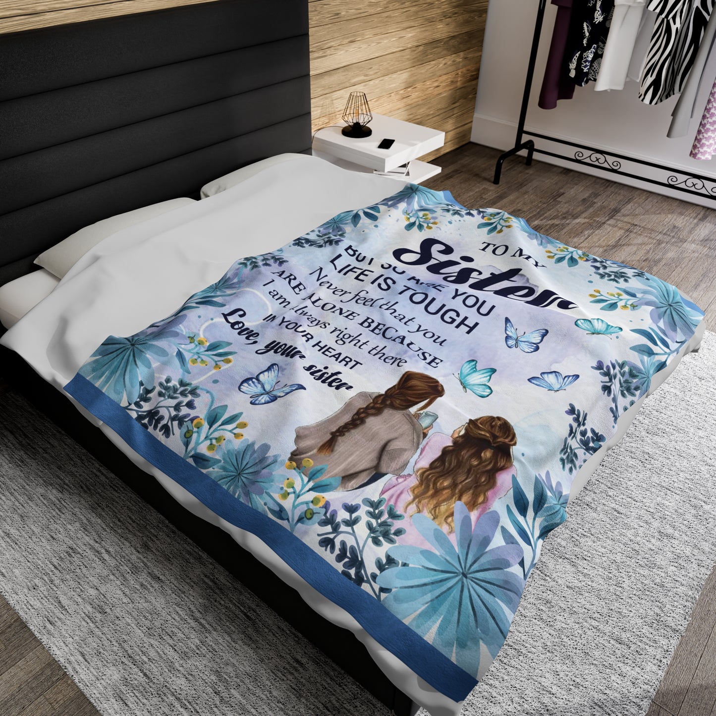 Unique To My Sister | Velveteen Plush Blanket | Perfect Sister Gift