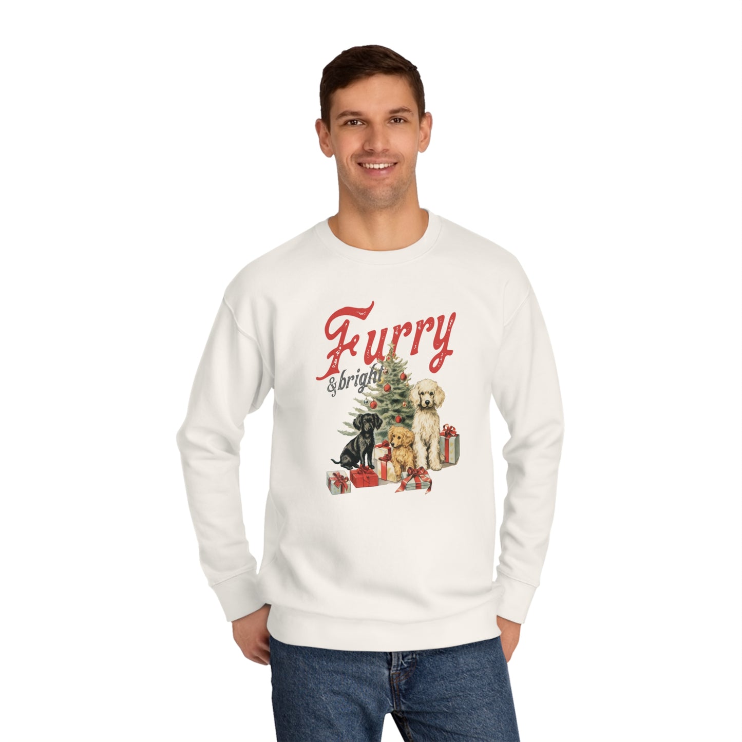 Furry & Bright | Unisex Christmas Crew Sweatshirt