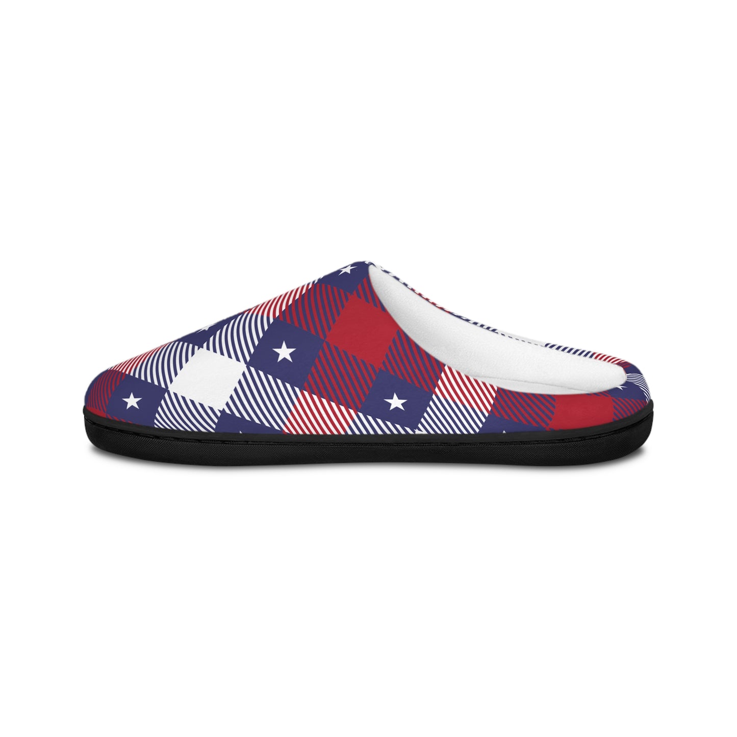 Men's Indoor Patriotic Plaid Slippers | Holiday Indoor Slippers | Anti -Skid