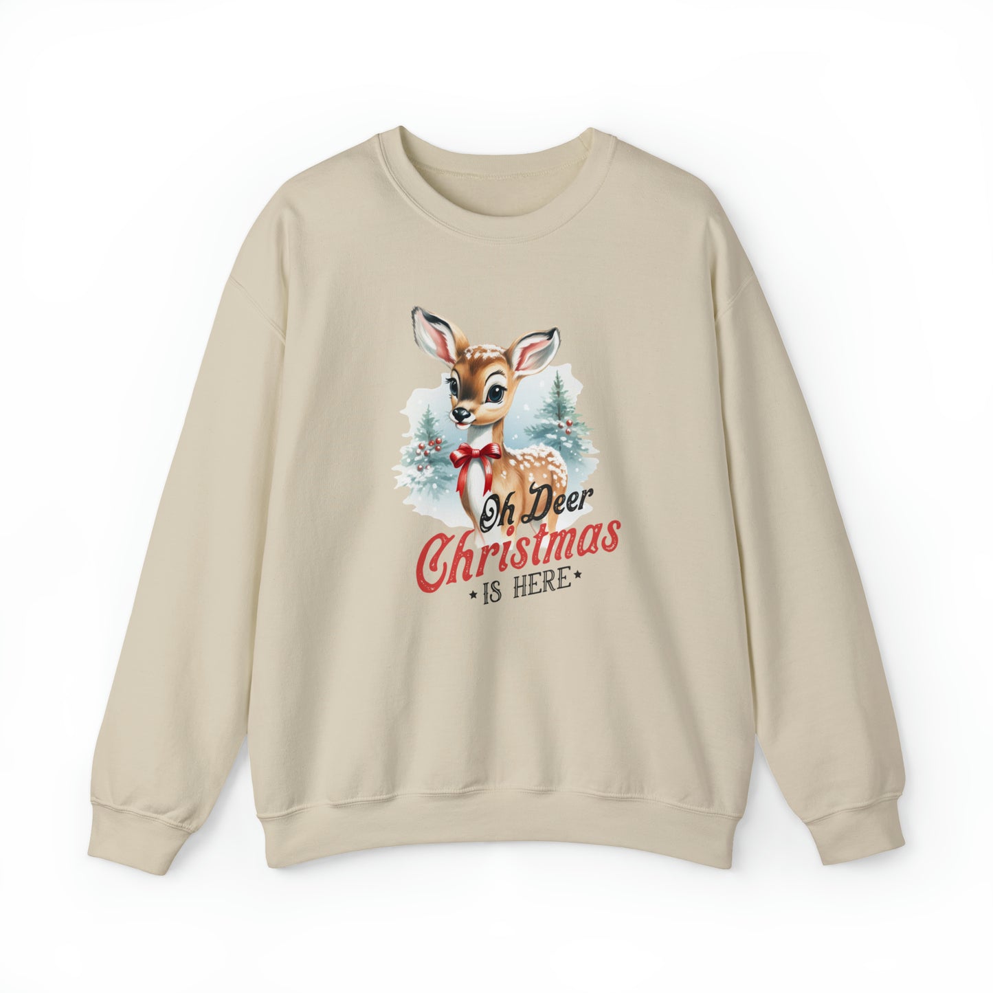 Oh Deer Its Christmas | Crewneck Sweatshirt | Unisex Sizing