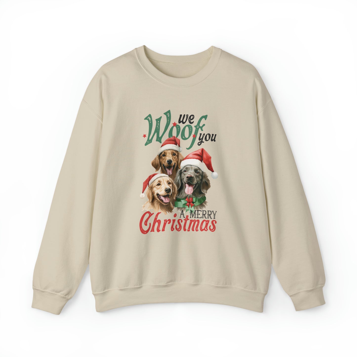 We Woof You A Merry Christmas | Crewneck Sweatshirt | Unisex Sizing Christmas Sweatshirt