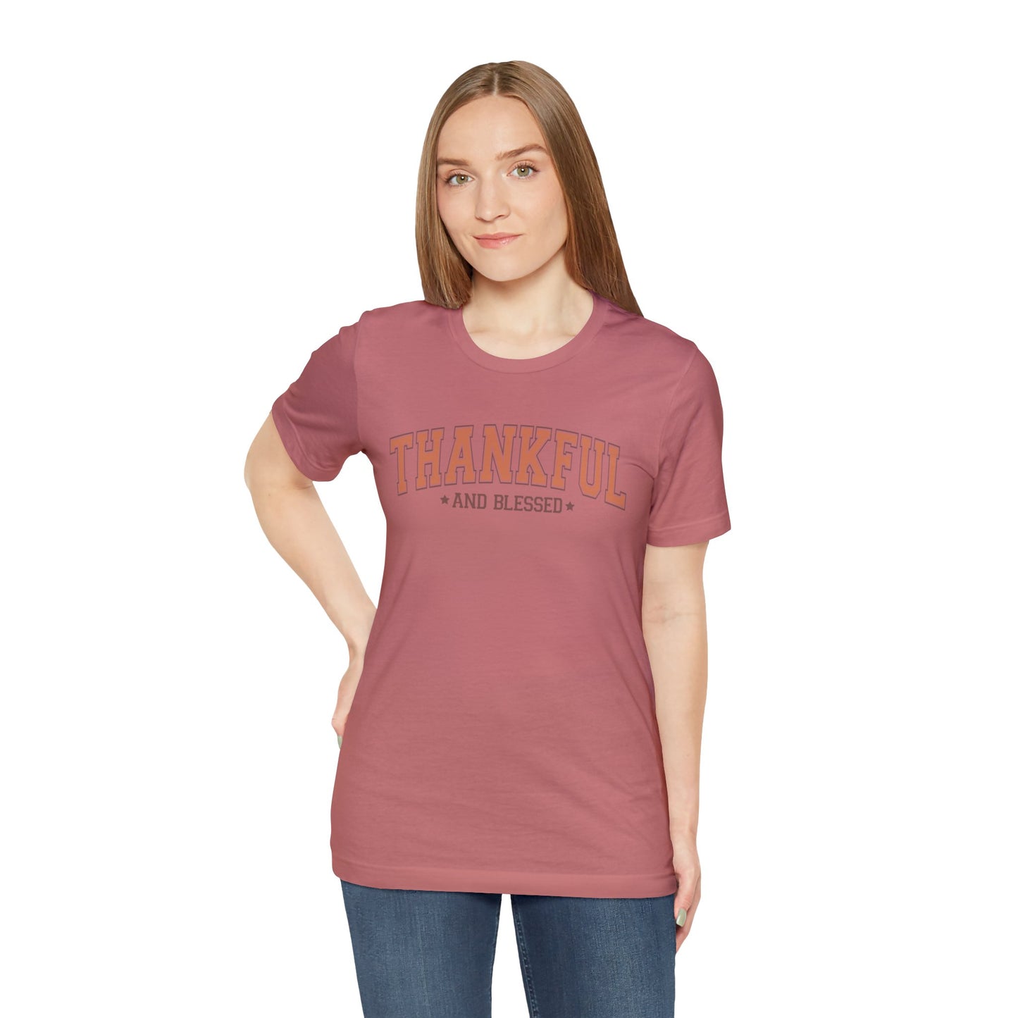 Thankful And Blessed | Thanksgiving Unisex Jersey Short Sleeve Tee