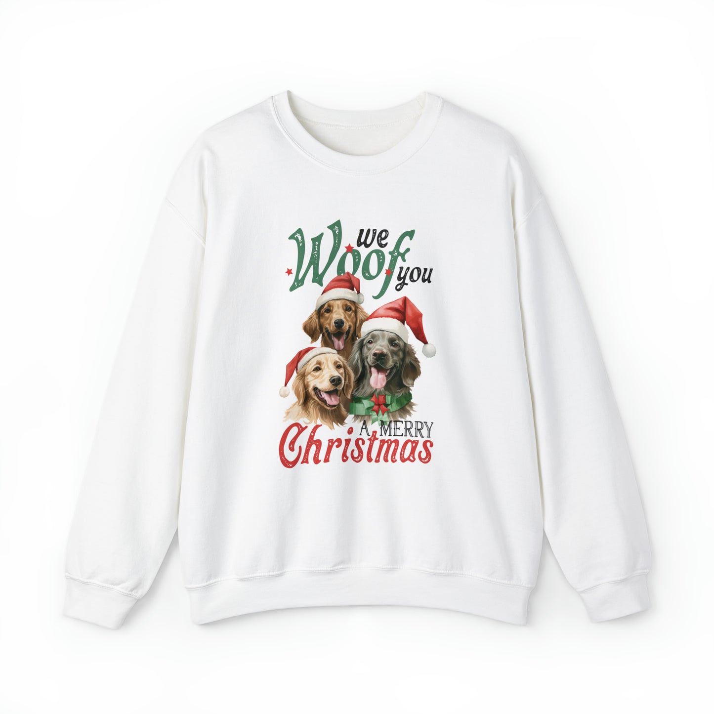 We Woof You A Merry Christmas | Crewneck Sweatshirt | Unisex Sizing Christmas Sweatshirt