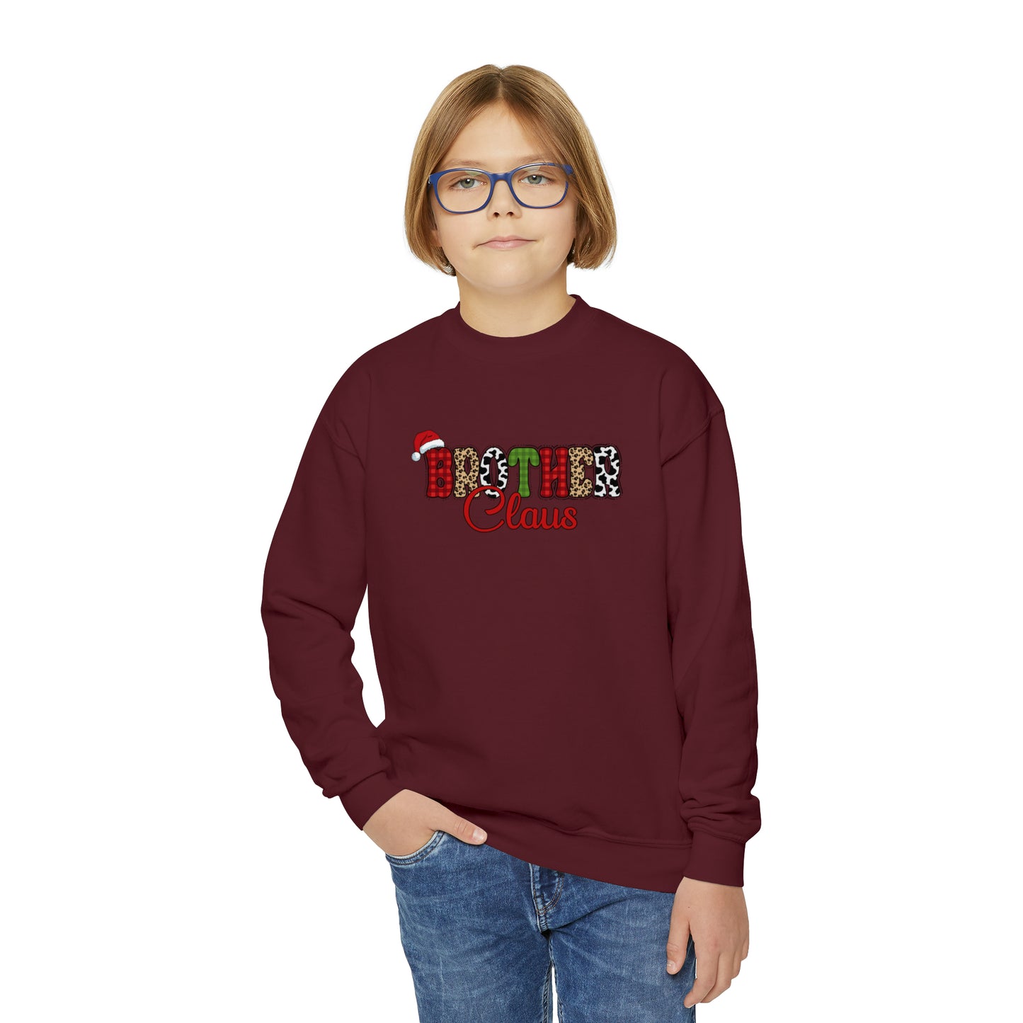 Brother Claus | Youth Crewneck Christmas Sweatshirt