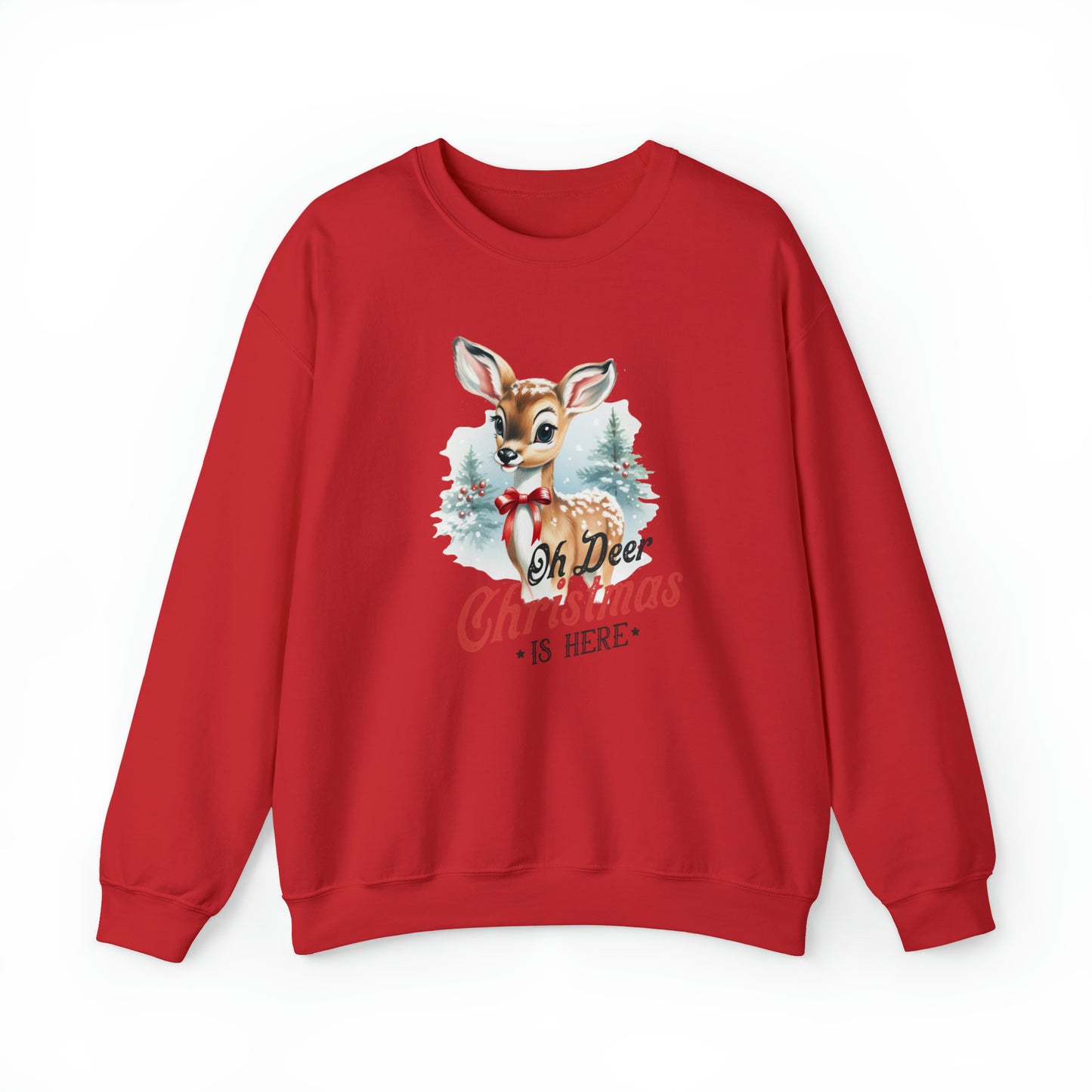 Oh Deer Its Christmas | Crewneck Sweatshirt | Unisex Sizing