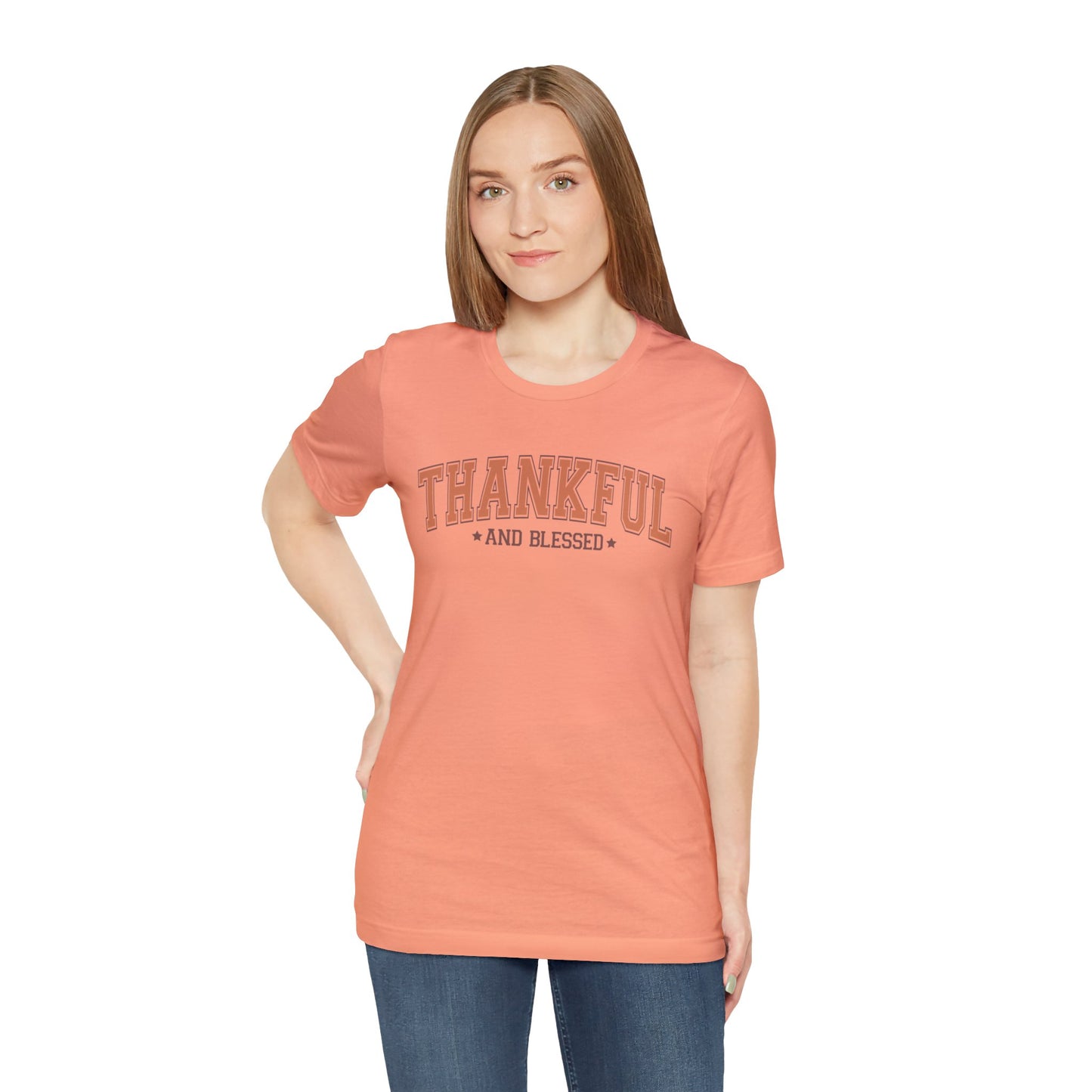Thankful And Blessed | Thanksgiving Unisex Jersey Short Sleeve Tee