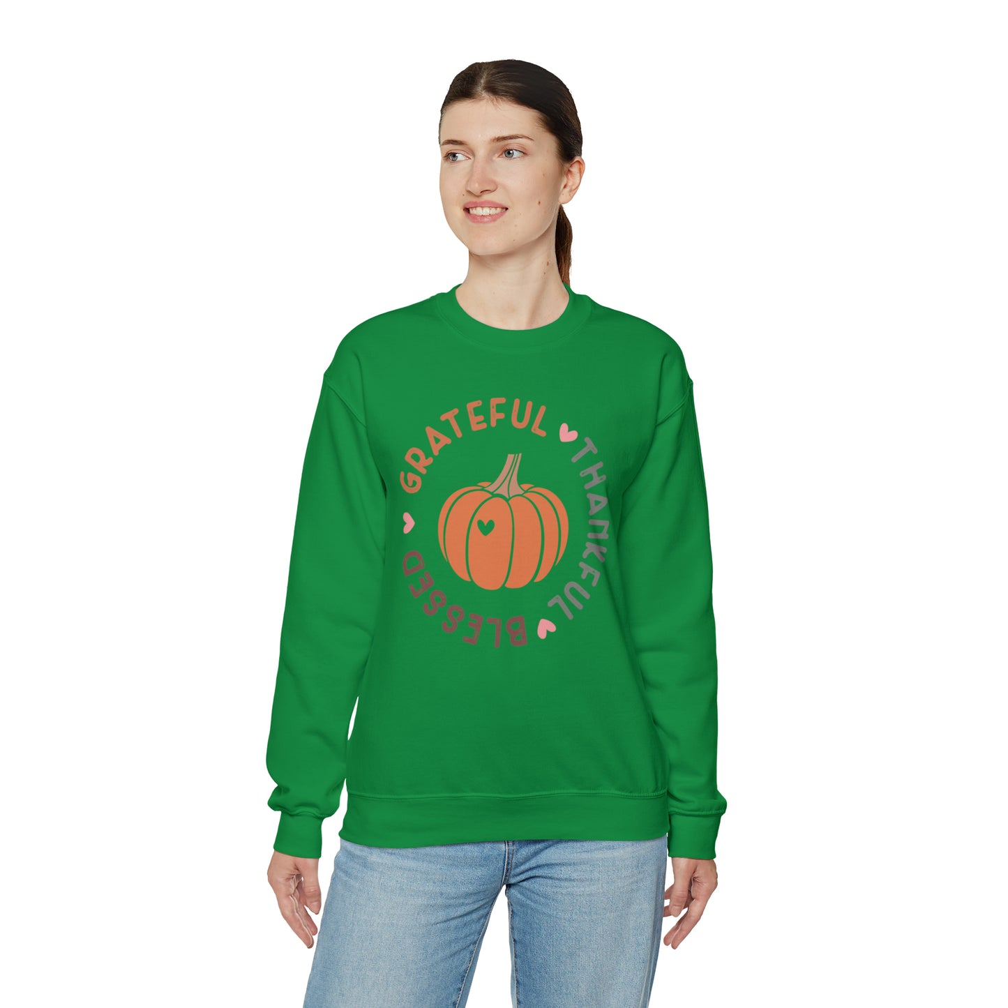 Grateful Thankful Blessed | Crewneck Sweatshirt | Thanksgiving Sweatshirt