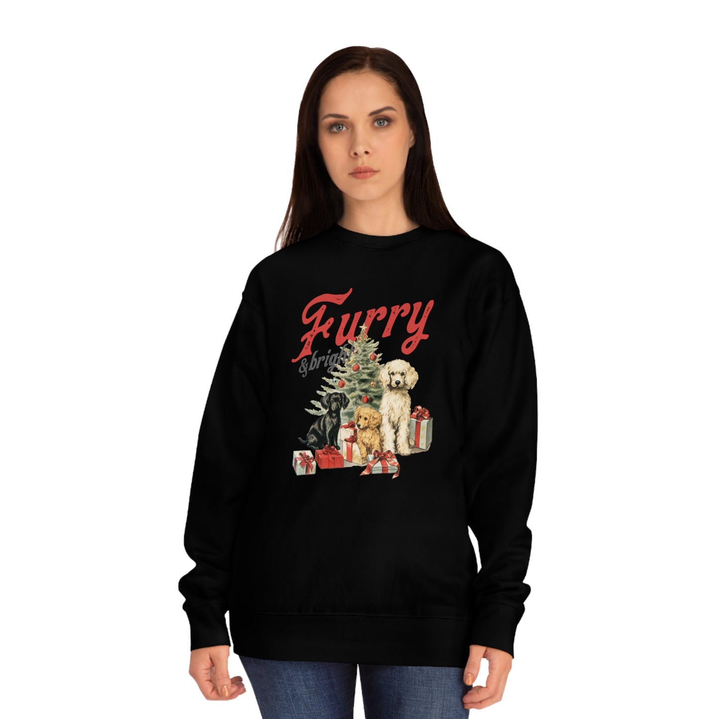 Furry & Bright | Unisex Christmas Crew Sweatshirt