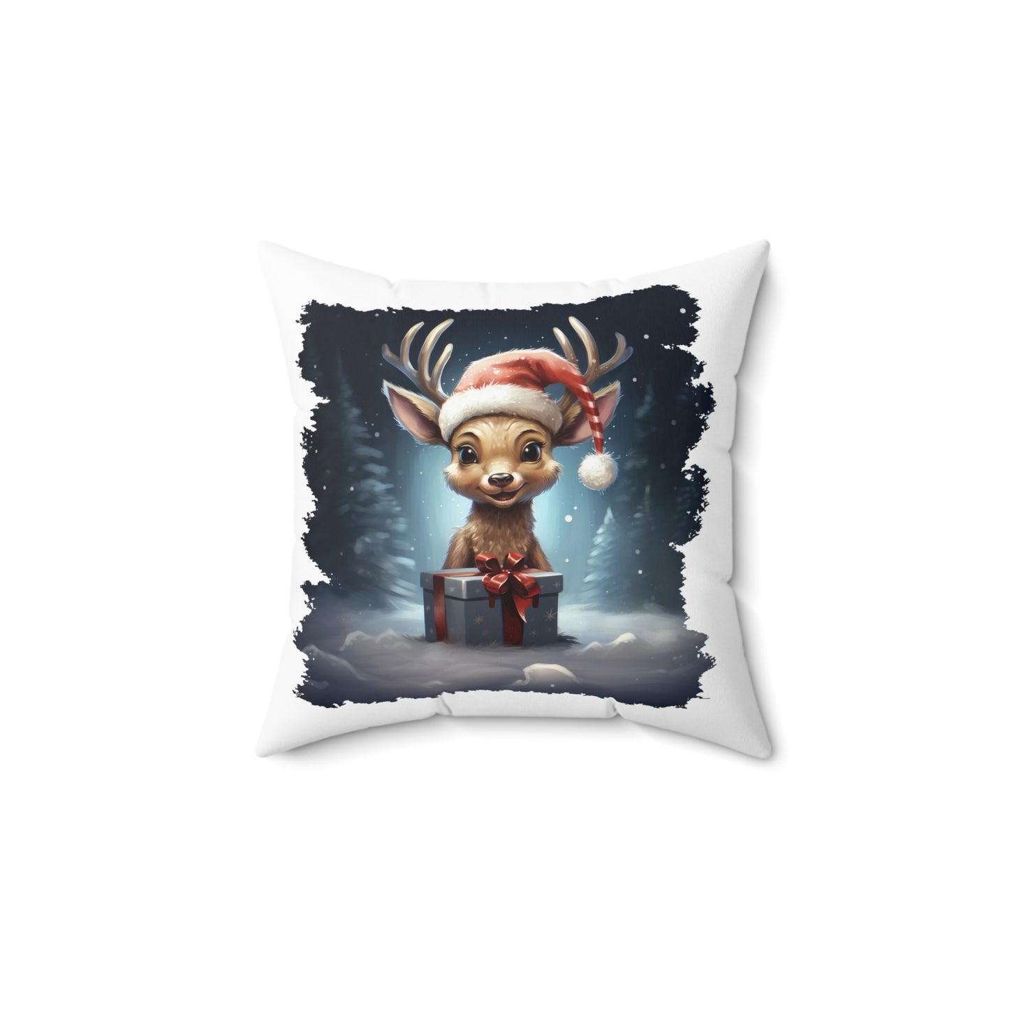 Deer Theme | Spun Polyester Square Pillow | Christmas Decor