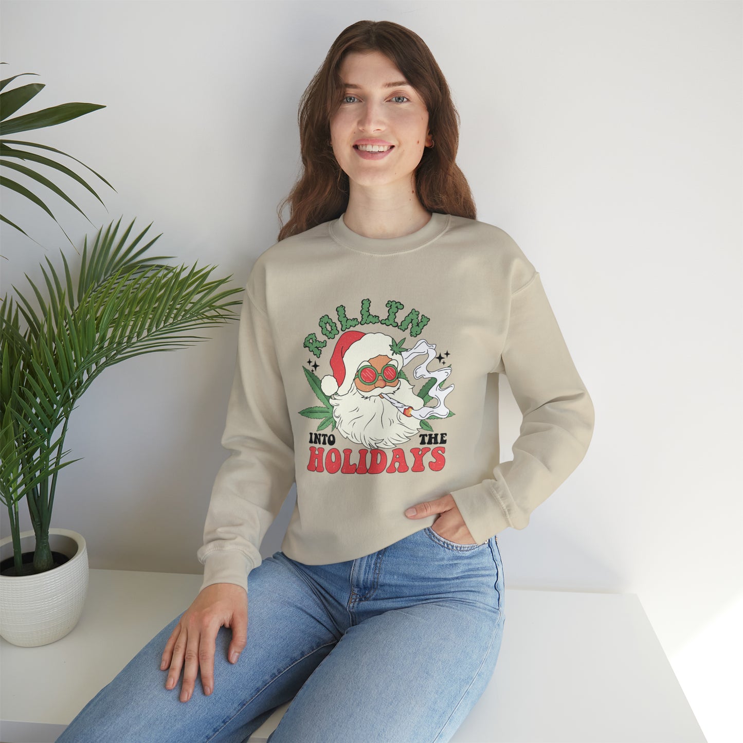 Rolling In The Holidays Christmas | Crewneck Sweatshirt | Unisex Crewneck Sweatshirt |