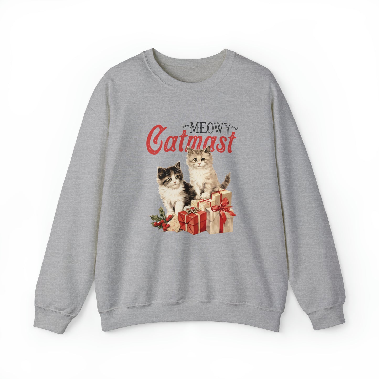 Moewy Catmas Crewneck Sweatshirt | Christmas Favorite Sweatshirt | Unisex Sizing