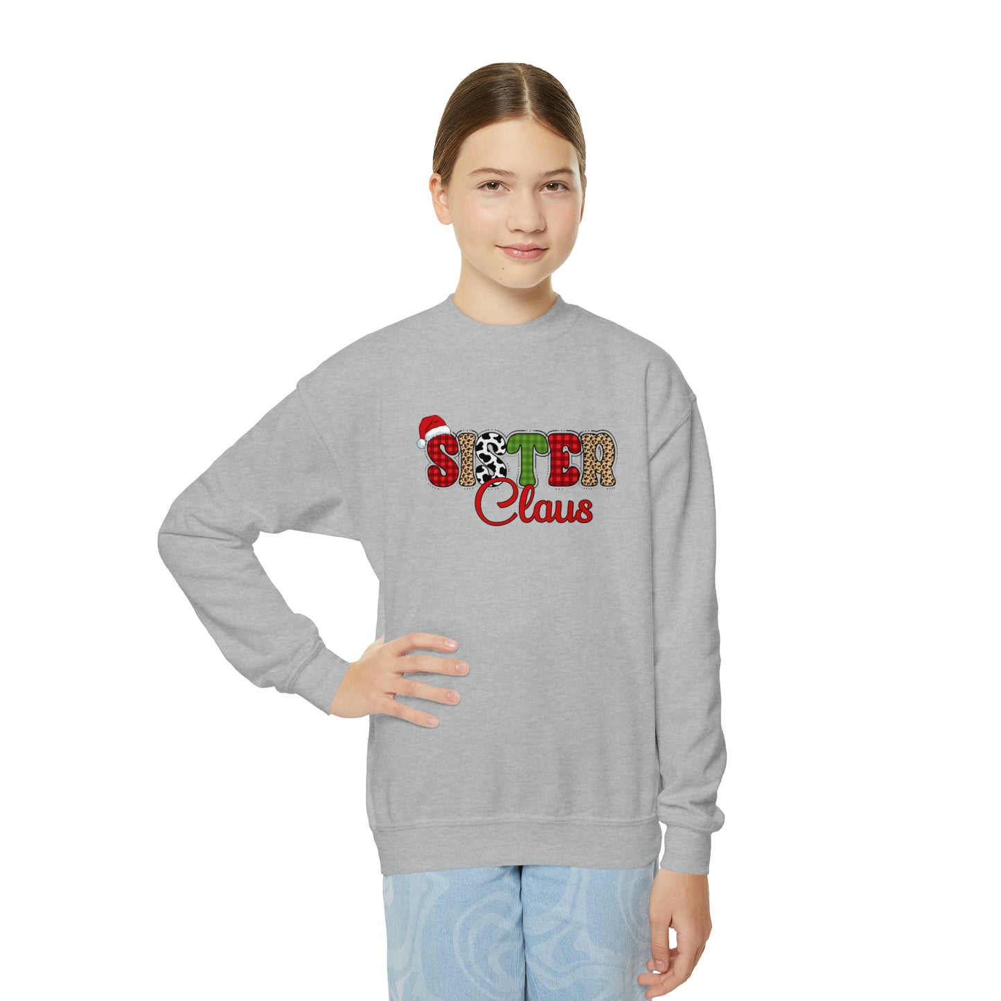 Sister Claus | Youth Crewneck Christmas Sweatshirt