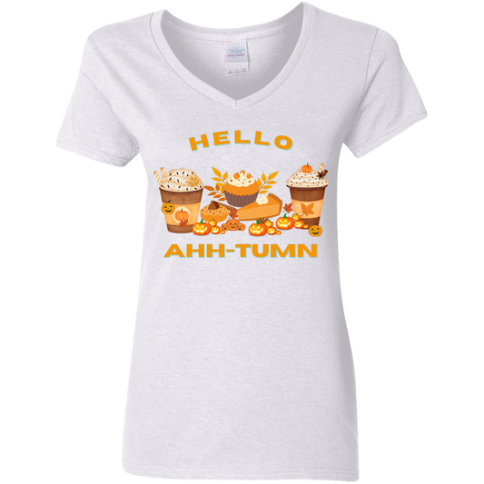 Hello Ahh-tumn V-Neck T-Shirt