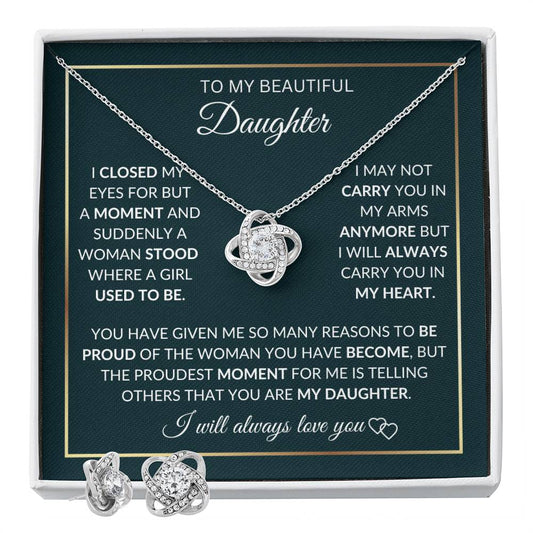 My Daughter | Love Knot Earring & Necklace Set