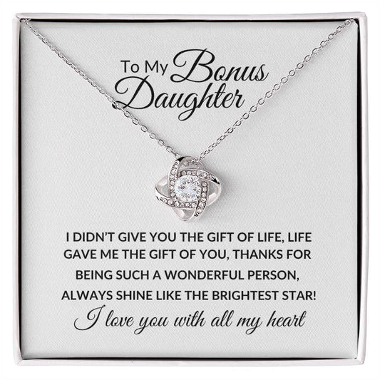 To My Bonus Daughter | Love Knot Necklace