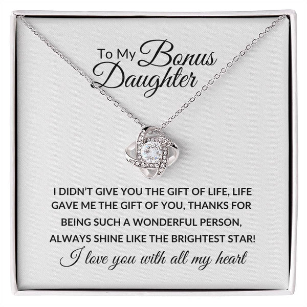 Collana Argento Per Figliastra - Regalo Personalizzato "To My Bonus Daughter" - Compleanno